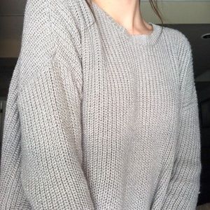 grey oversized sweater